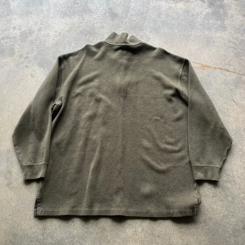 Polo Ralph Lauren Mens 2XB Big Olive Green Quarter Zip Pony Logo Sweater
